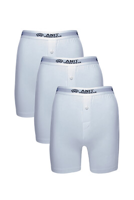 Anıt 1114 Likralı  Uzun Paça 3'Lü Boxer Beyaz