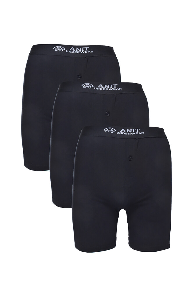 Anıt 1114 Likralı  Uzun Paça 3'Lü Boxer Siyah - 1