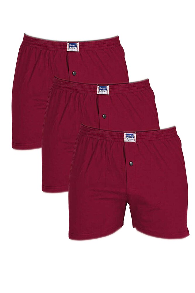 Berrak 1099 3'Lü  Erkek Boxer Bordo - 1
