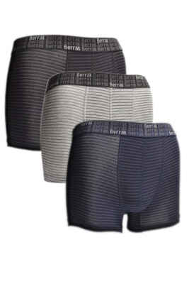 Berrak 4475 3&prime;lü  Boxer Siyah-Lacivert-Gri