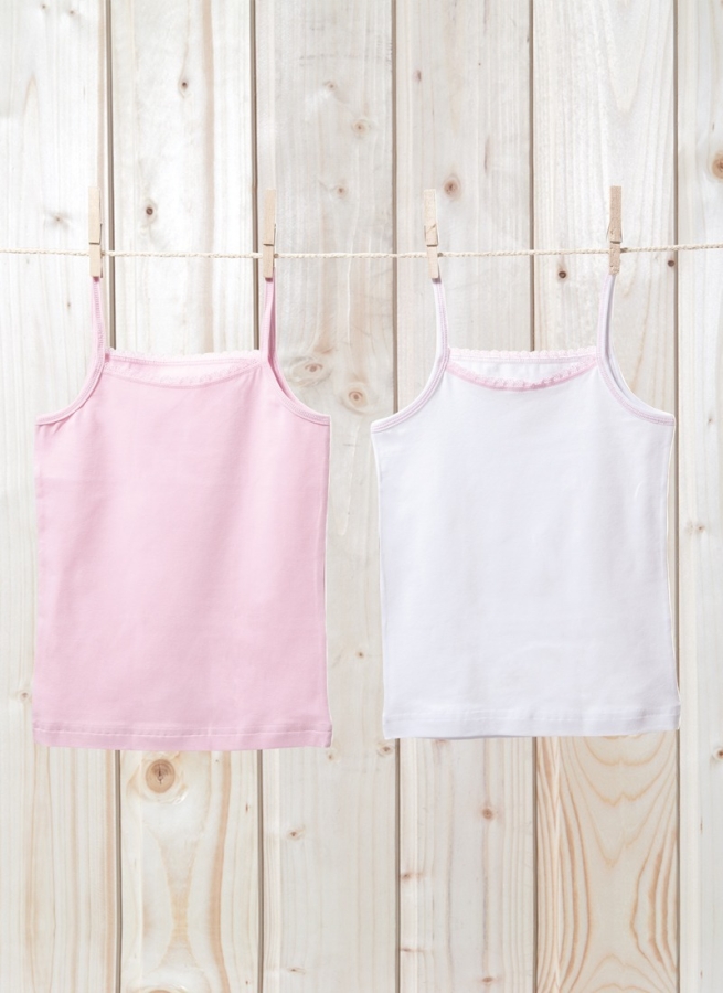 Blackspade Kız Çocuk Atlet 2'li Paket 1296 - Pembe Beyaz - 1