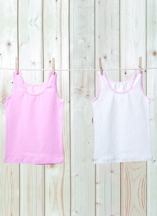 Blackspade Kız Çocuk Atlet 2'li Paket 1297 - Pembe Beyaz - 1