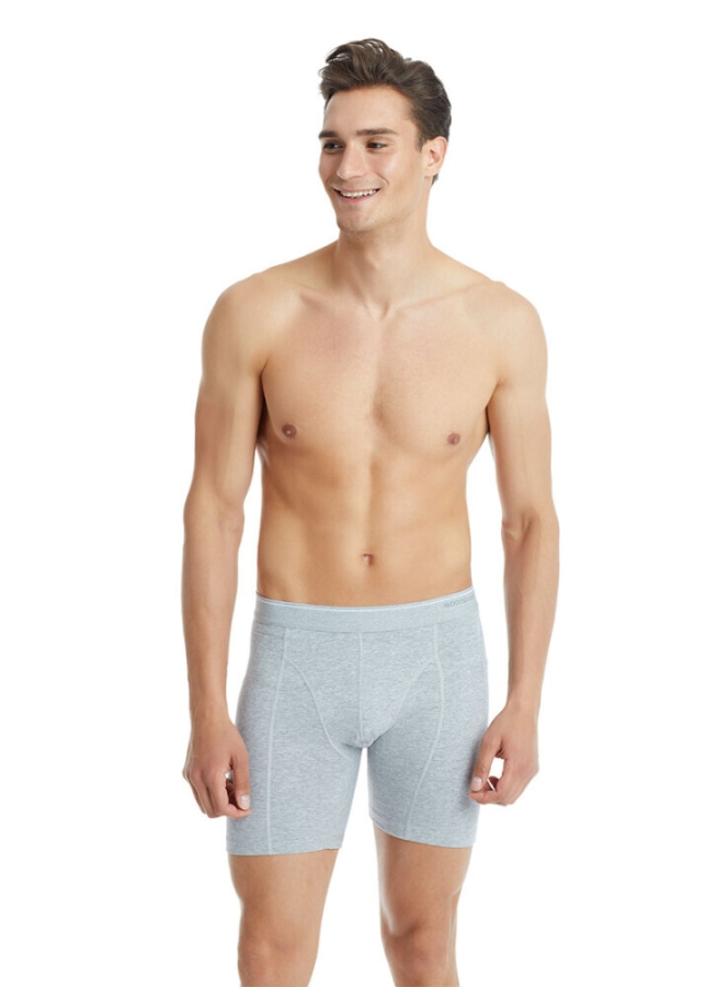 Blackspade Erkek Pamuk Elastan Retro Boxer Tender Cotton 9216 - Gri Melanj - 1