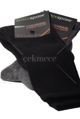 Blackspade Unisex Termal Uzun Çorap 9274 - Siyah - 2