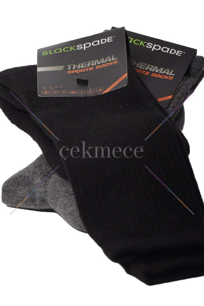 Blackspade Unisex Termal Uzun Çorap 9274 - Siyah - 2