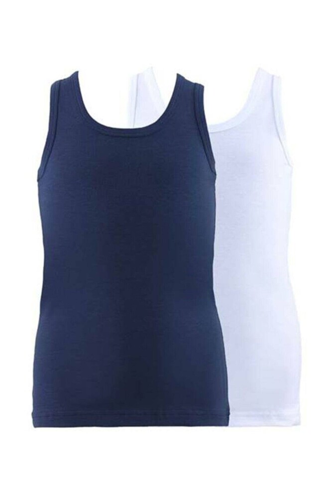 Blackspade Erkek Çocuk Atlet 2'li Paket 9396 - Beyaz-Lacivert - 1