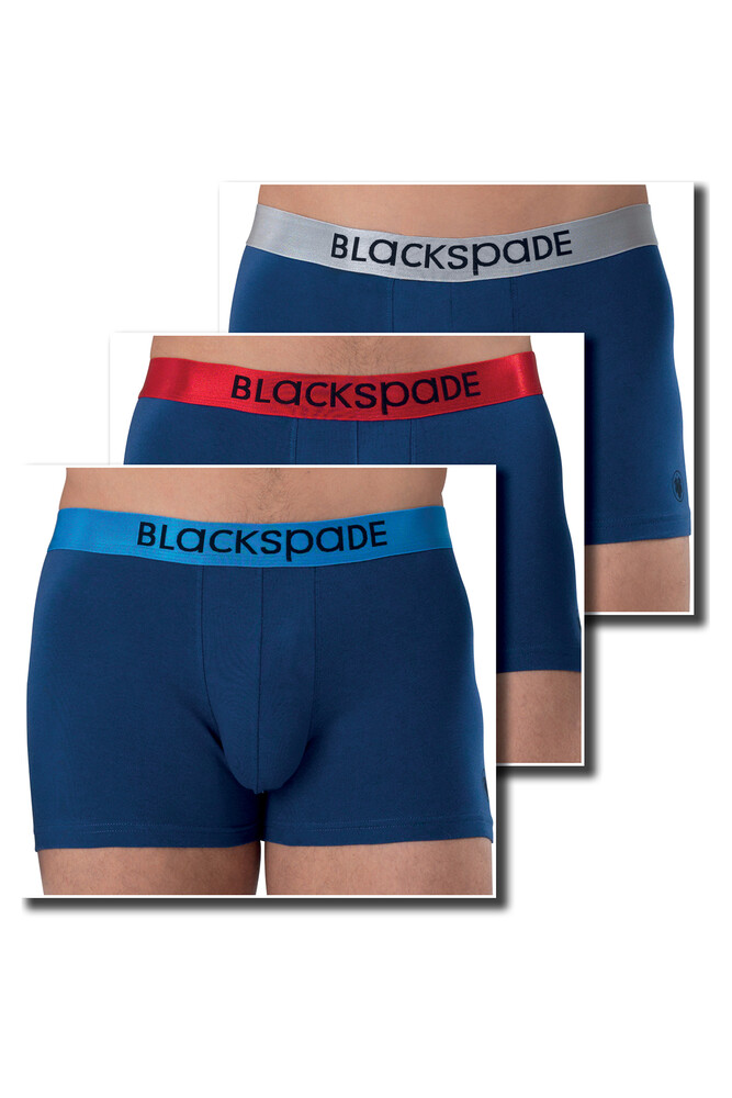 Blackspade Erkek Boxer 3'lü Paket Modern Basics 9470 - Mavi - 2