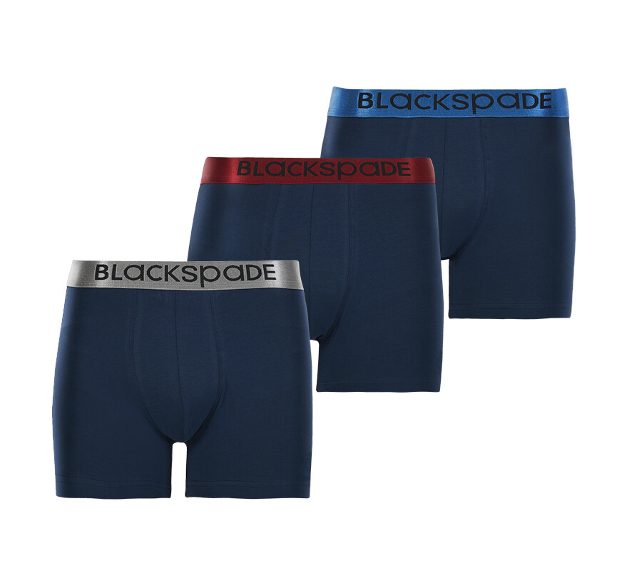 Blackspade Erkek Boxer 3'lü Paket Modern Basics 9470 - Mavi - 1