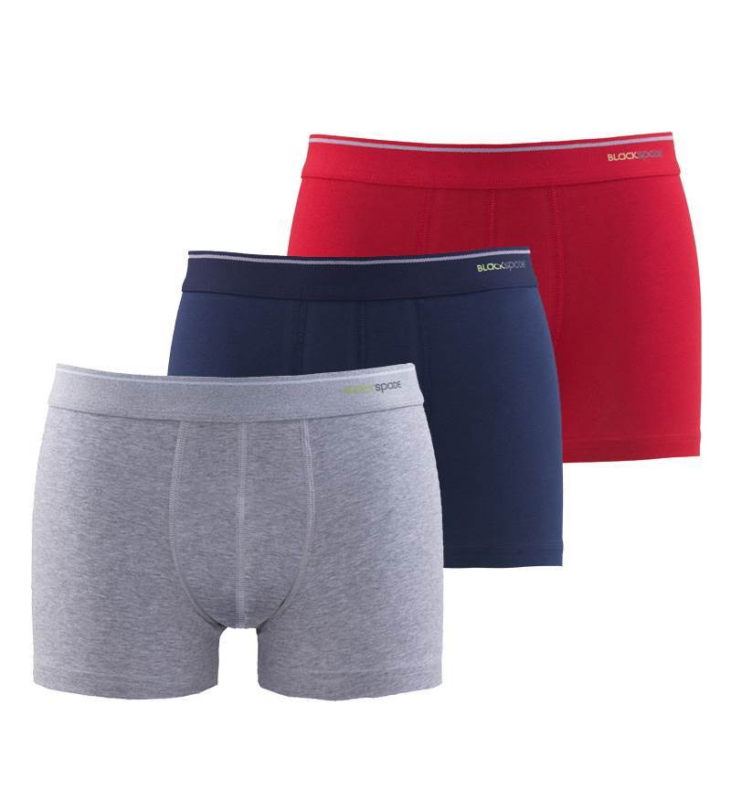 Blackspade Erkek Boxer - Shorty 3'lü Paket Tender Cotton 9670 - Gri_Lacivert_Kirmizi - 1