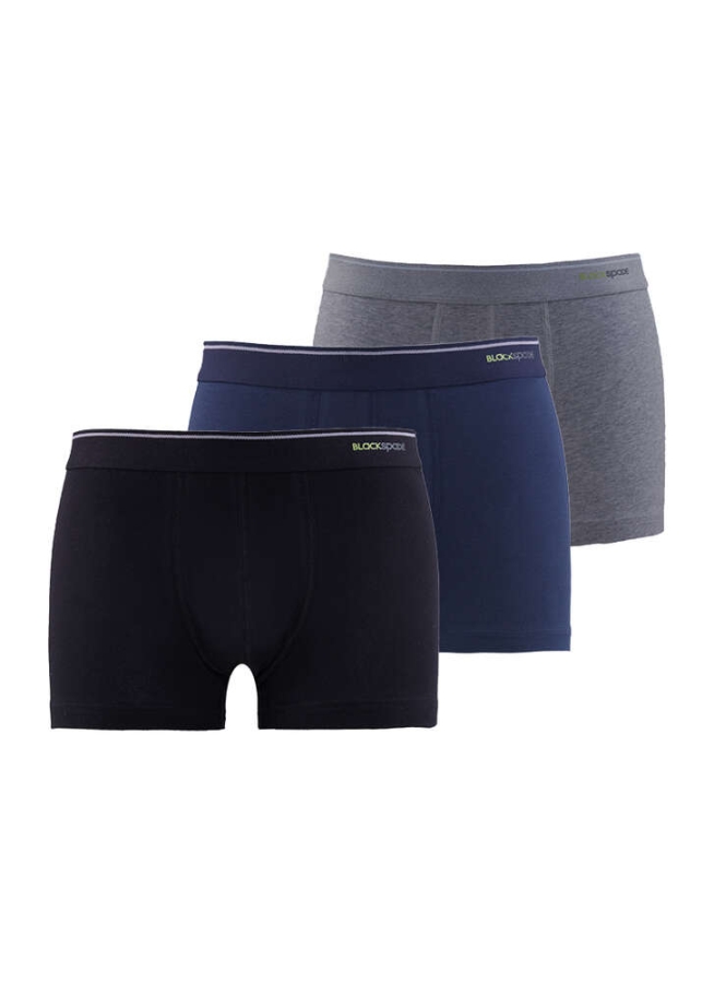 Blackspade Erkek Boxer - Shorty 3'lü Paket Tender Cotton 9670 - Siyah Antra Melanj Antrasit - 1