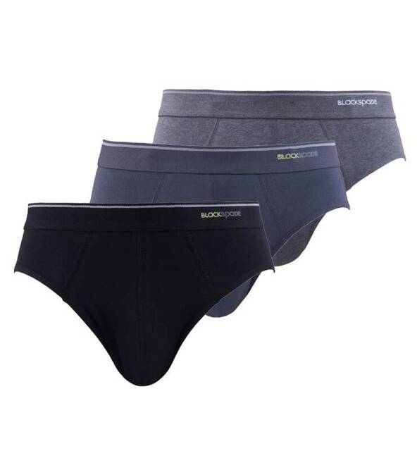 Blackspade Erkek Slip 3′lü Paket Tender Cotton 9672 - Siyah Antrasit Melanj Antrasit - 1