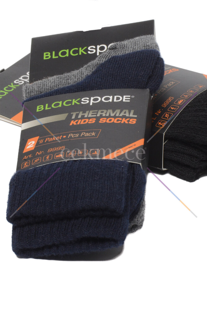 Blackspade Çocuk Termal Çorap 2. Seviye 2'li Paket 9995 - Lacivert Gri - 2