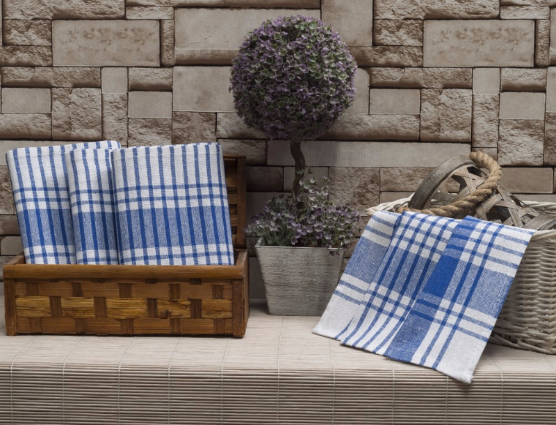 Çekmece 3&prime;lü Kurulama Bezi 50x70 Mavi - 1