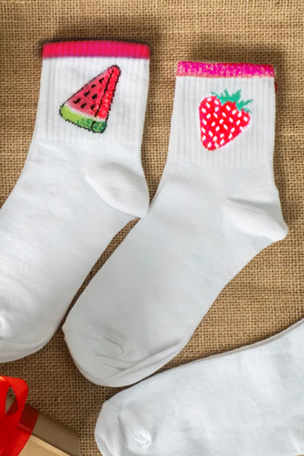 Çekmece 4′lü Meyve Desenli Unisex Konç Patik Meyve - 3