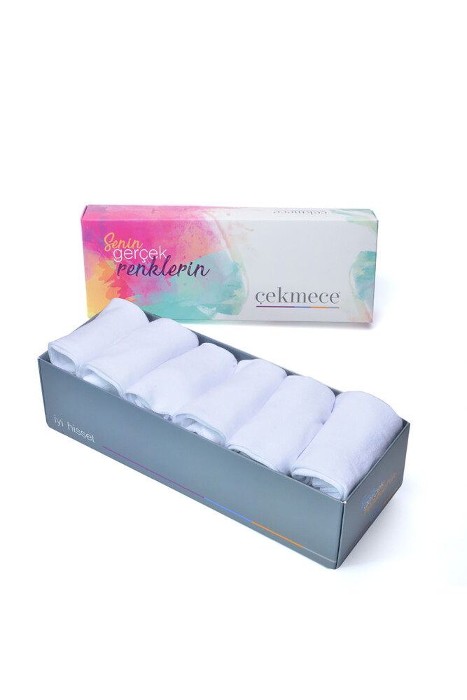 Çekmece 6'Lı Unisex  Bambu Patik Beyaz - 1