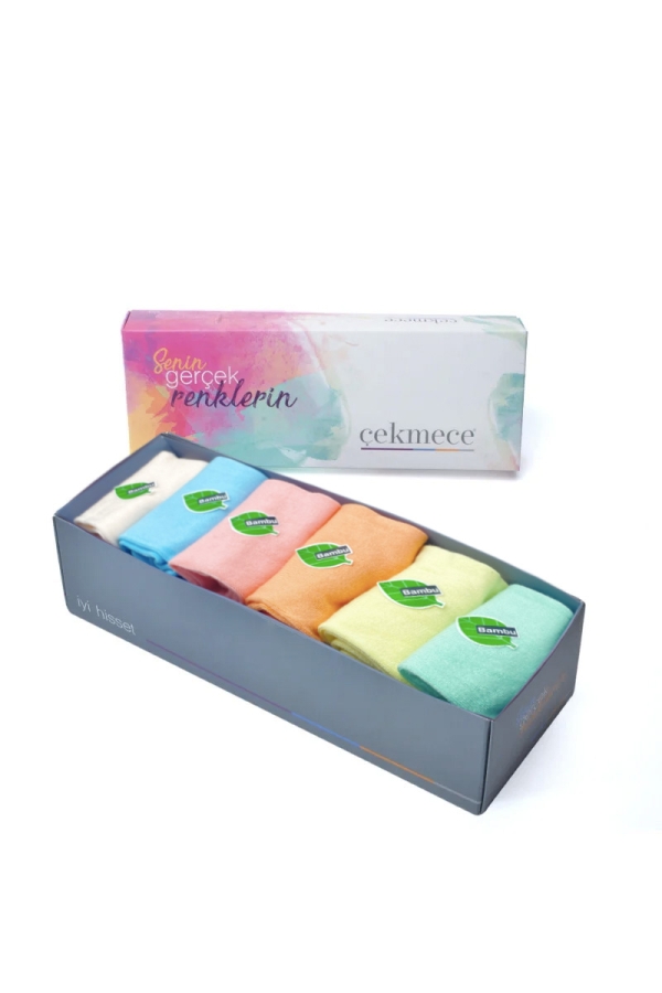 Çekmece 6&prime;Lı Unisex  Bambu Patik Soft - 1