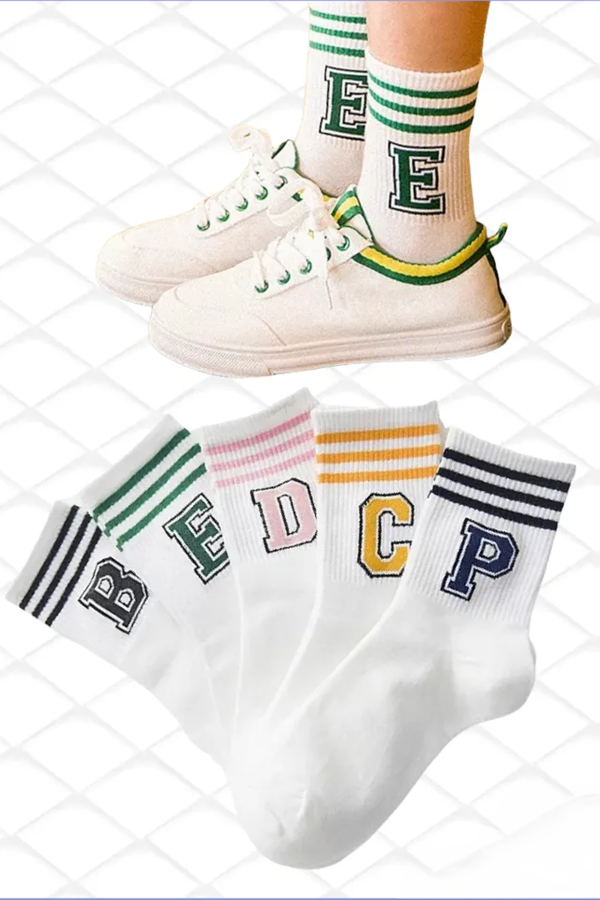 Çekmece Unisex 5&prime;li Harf Desenli Kolej Soket Harf Desenli - 1