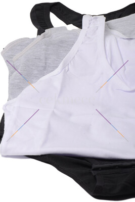 Gümüş 4056 Sporcu  Çıtçıtlı Body Siyah - 3