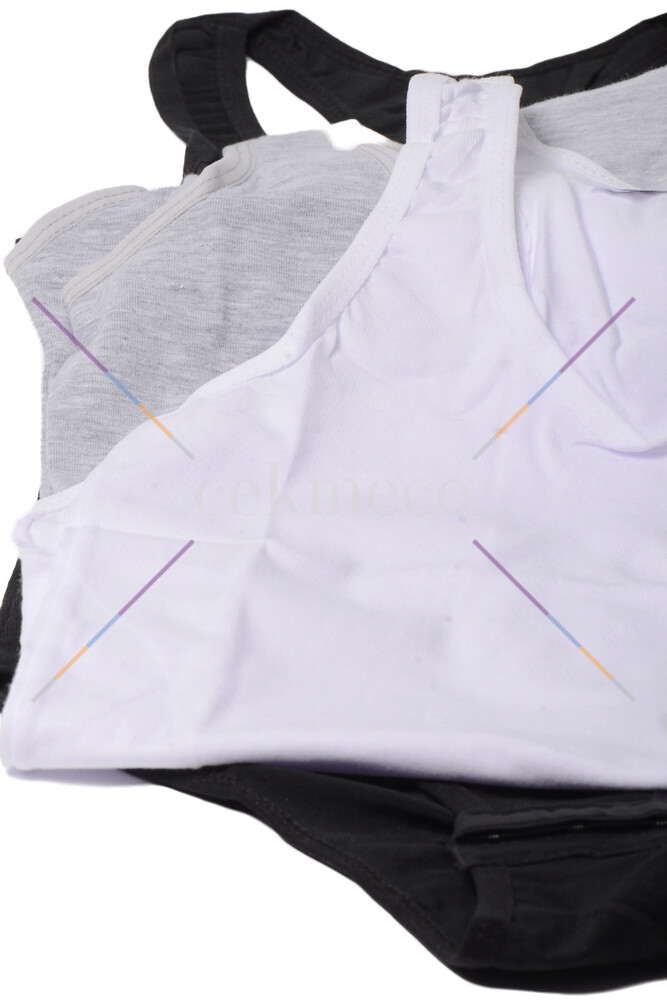 Gümüş 4056 Sporcu  Çıtçıtlı Body Siyah - 3