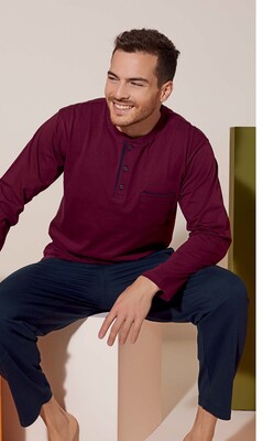 Kly 9210 Midi Yaka Pijama Takım Mürdüm