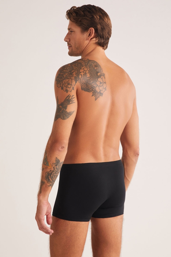 Kom Davide Pamuklu Basic Erkek Boxer Siyah - 2
