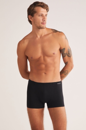 Kom Davide Pamuklu Basic Erkek Boxer Siyah 