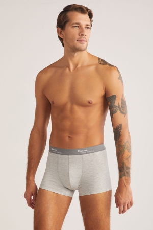 Kom Tight Pamuklu Erkek Boxer Gri