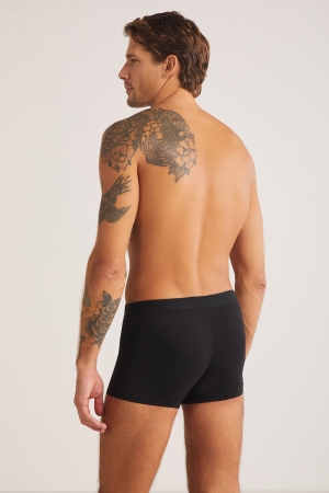Kom Troy Pamuk Modal Erkek Boxer Siyah - 3