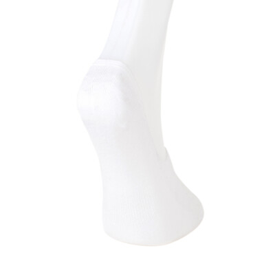 Solonine Premium 6'lı Unisex Görünmez Kaymaz Bambu Babet Çorap Siyah-Beyaz - 3