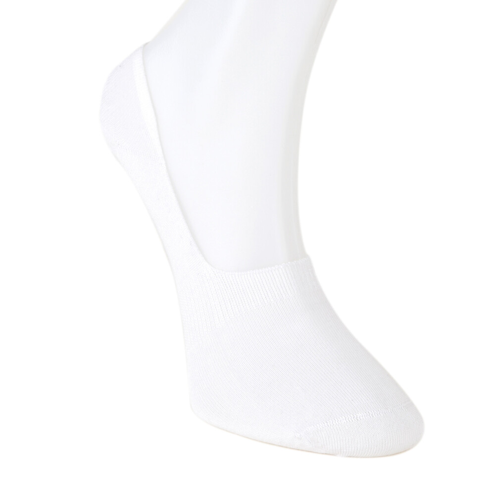 Solonine Premium 6'lı Unisex Görünmez Kaymaz Bambu Babet Çorap Siyah-Beyaz - 4