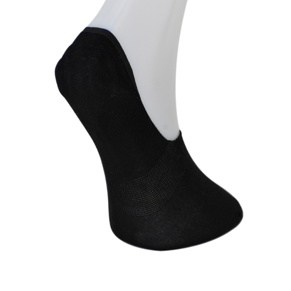 Solonine Premium 6'lı Unisex Görünmez Kaymaz Bambu Babet Çorap Siyah - 3