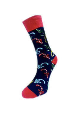 Solonine Yılbaşı Temalı 5′li Pamuk Çorap Karışık Desenli - 4